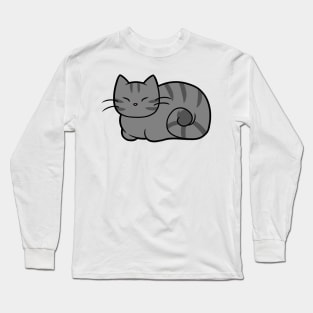 Grey Striped Cat Long Sleeve T-Shirt